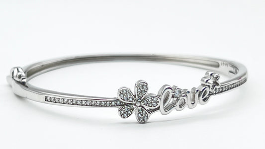 Pure 925 Silver Love Design Bangle ❤️✨