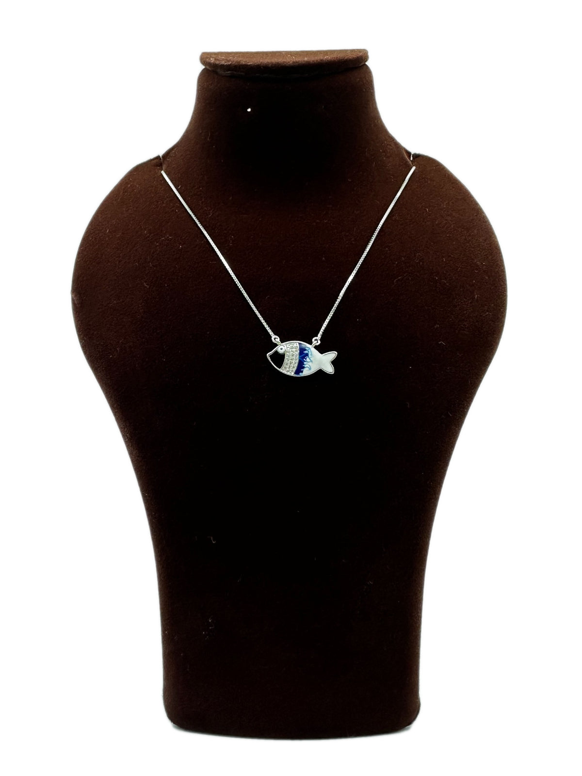 Aquavelle Enamel Fish Necklace 🐟💙🤍✨