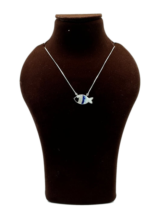 Aquavelle Enamel Fish Necklace 🐟💙🤍✨