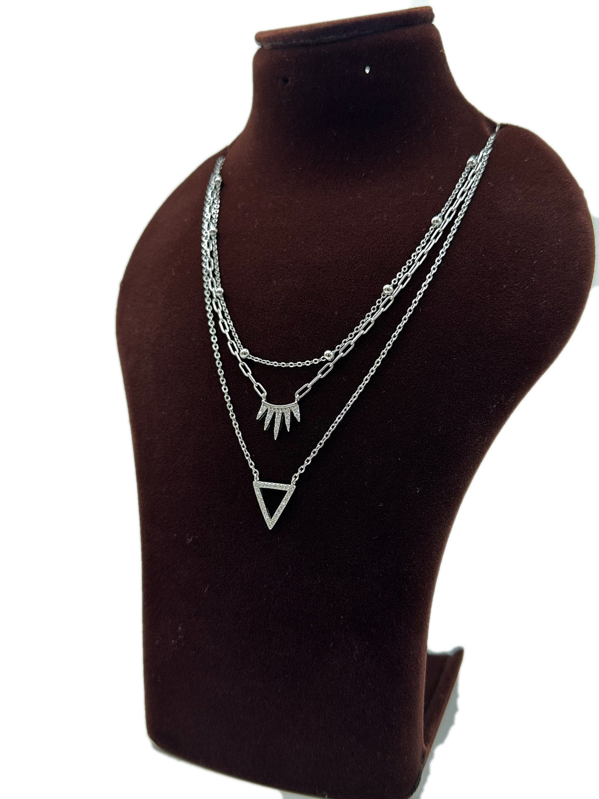 ✨💎 Trivelle Swarovski 925 Silver Layered Necklace 💎✨