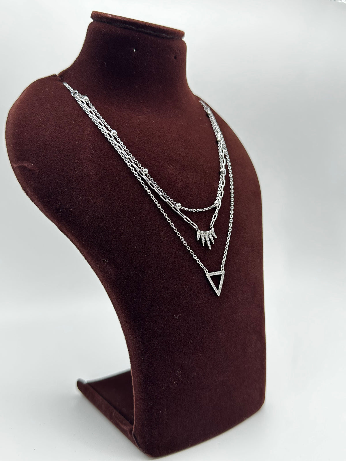 ✨💎 Trivelle Swarovski 925 Silver Layered Necklace 💎✨