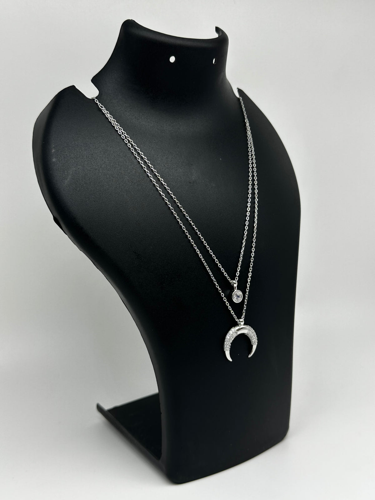 🌙✨ Lunara Half-Moon Swarovski Necklace